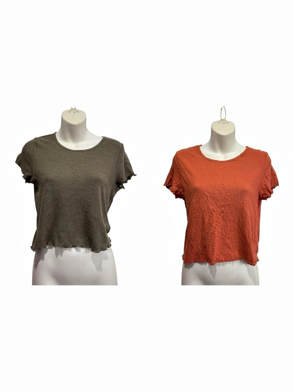 American Eagle Short Sleeve Tops in Green & Orange Size Medium